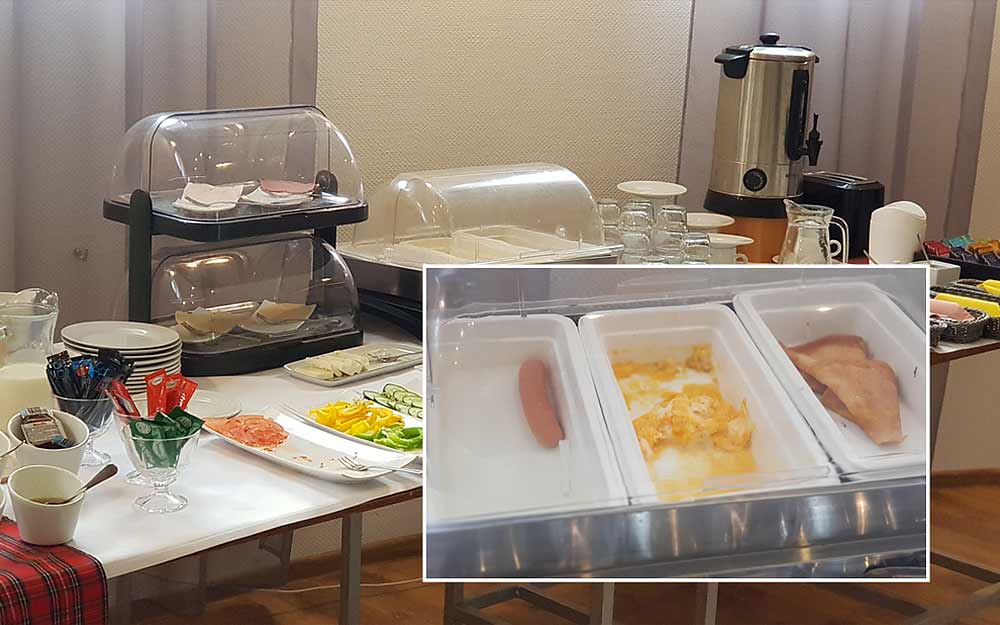 śniadanie w hotelu Miodowym nie grzeszy rozmachem